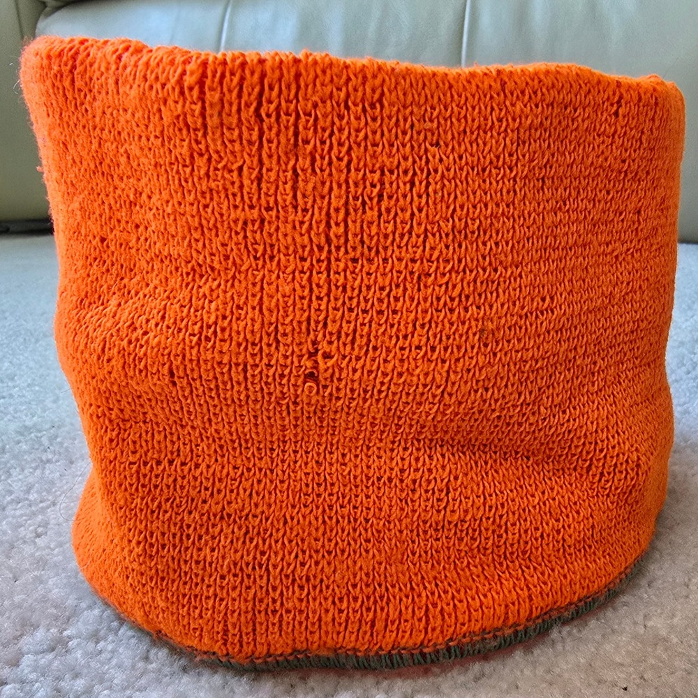 Vintage Blaze Orange Hunting Neck Warmer Gaiter Ear‎ Band 80s